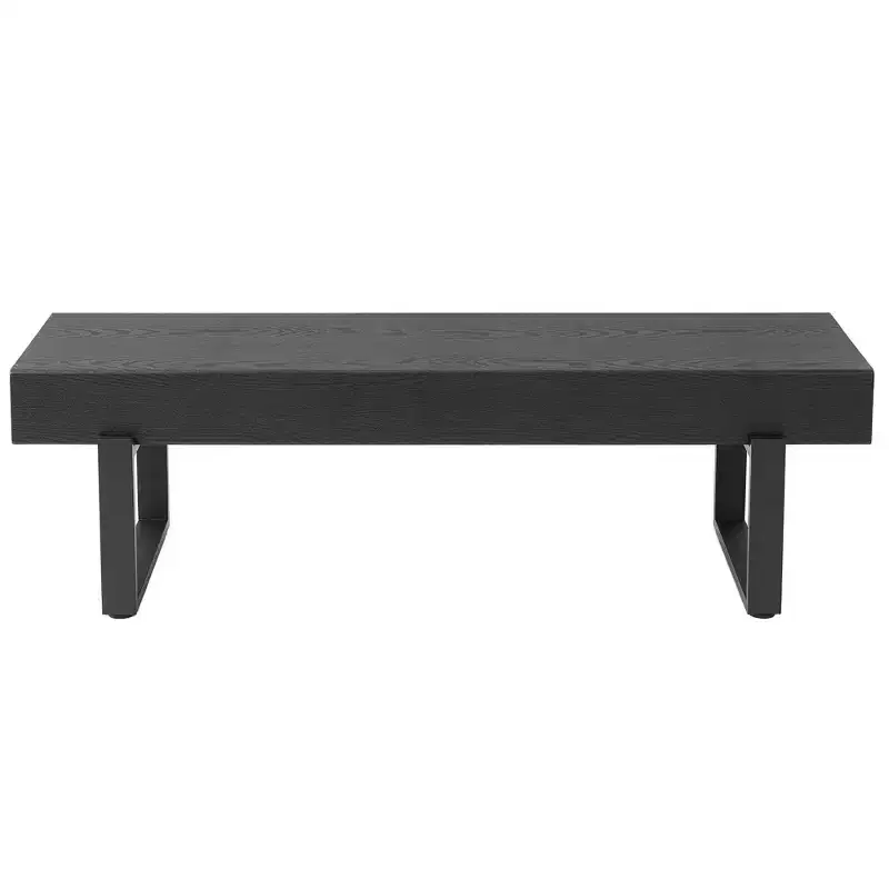 Ultra-Thick Wood Bench with Metal Base & Anti-Slip Feet