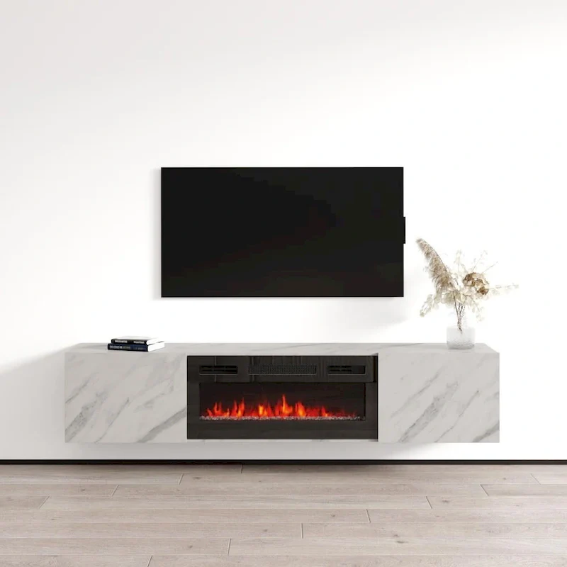 Floating Fireplace TV Stand