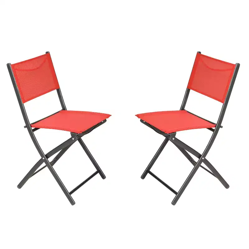 Flash Furniture Brazos Set of 2 Commercial Grade Indoor/Outdoor Folding Chairs with Flex Comfort Material Backs and Seats and Metal Frames