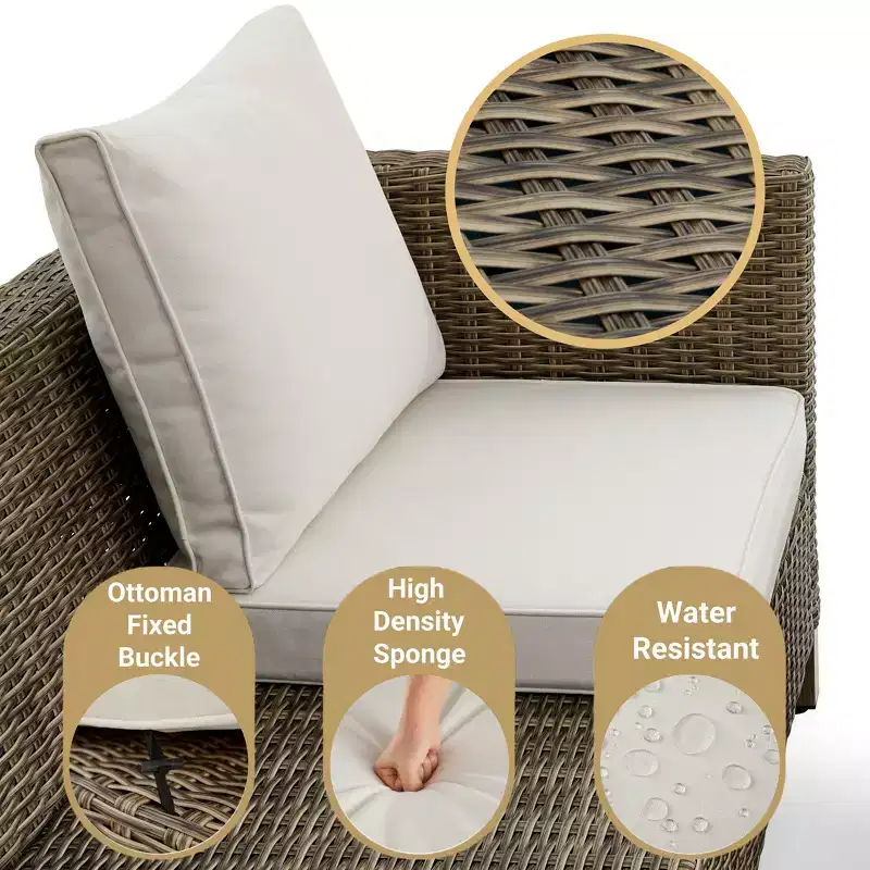 6 Piece Conversation Patio Set with Cushions and Coffee Table
