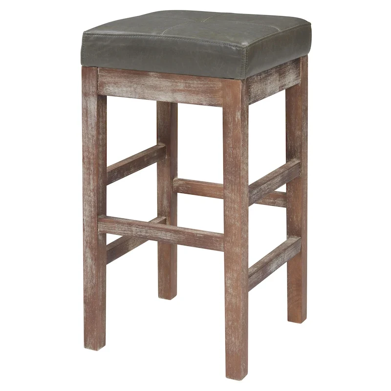 Bonded Leather Backless Counter Stool - 27