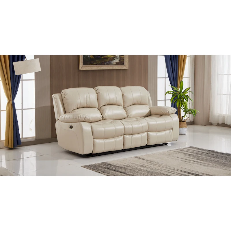 Betsy Furniture 2 Piece Bonded Leather Power Reclining Living Room Set, Sofa and Loveseat