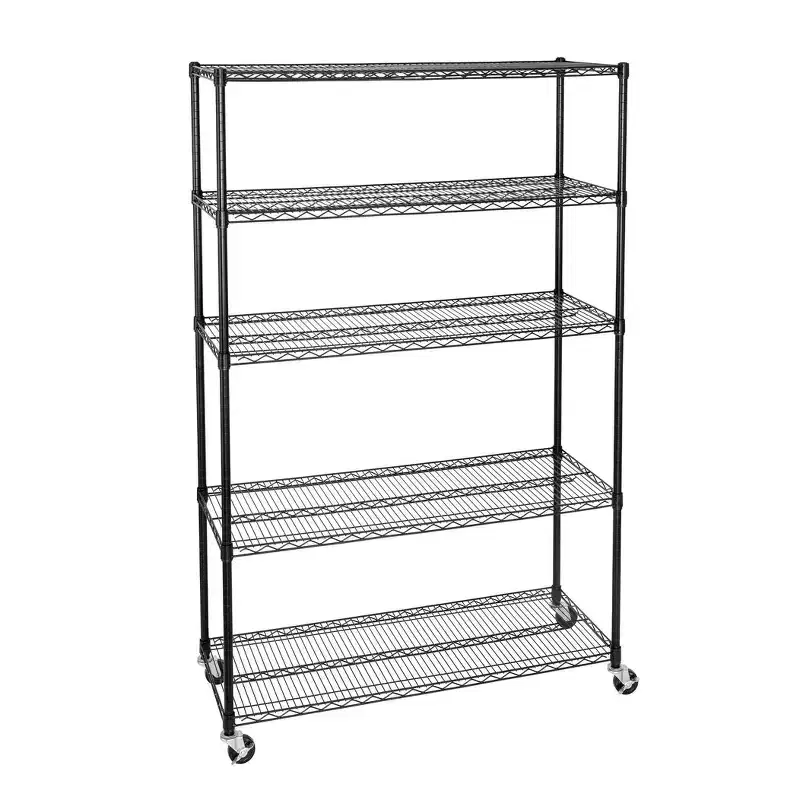 5-Tier 48 x 18 NSF-Certified Steel Wire Shelving Unit