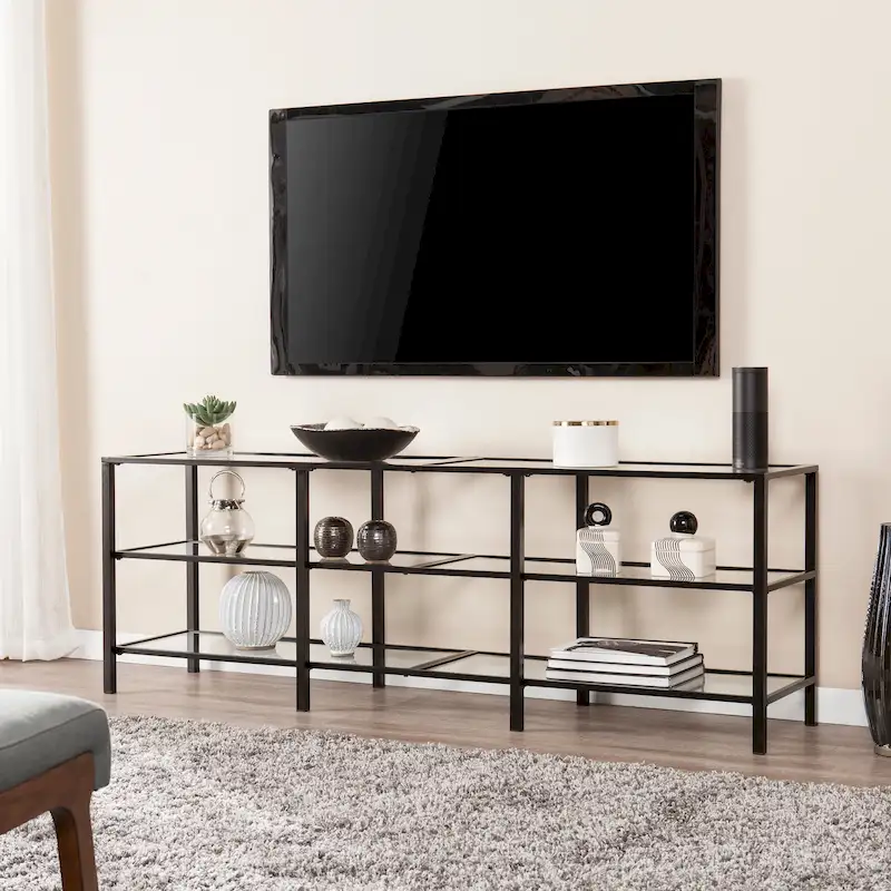 Metal and Glass Media TV Stand for TV's up to 68