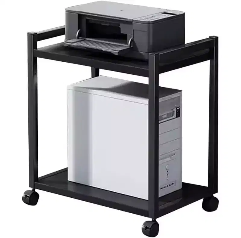 Computer Tower StandLarge Printer StandMetal Holder Cart Under Desk with 360 Rotating Wheels, Mobile Printer Table for Home and Office