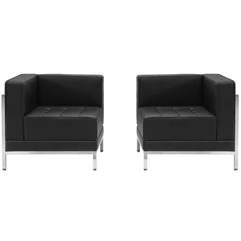 Flash Furniture HERCULES Imagination Series LeatherSoft 2 Piece Corner Chair Set with Ganging Clips