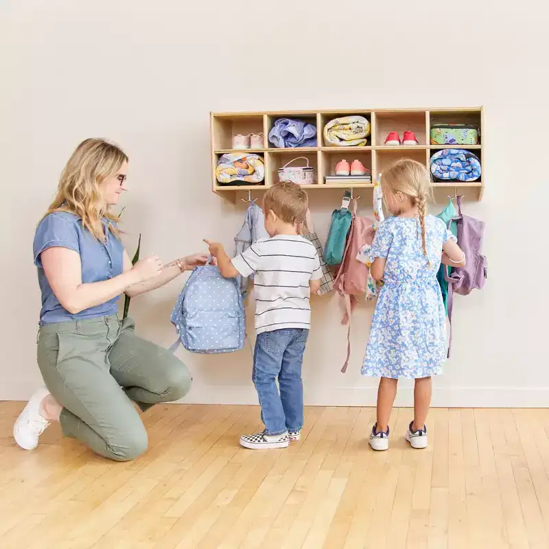 ECR4Kids Streamline 20 Cubby Tray Cabinet with 20 Scoop Front Bins, 4x5, Kids Furniture