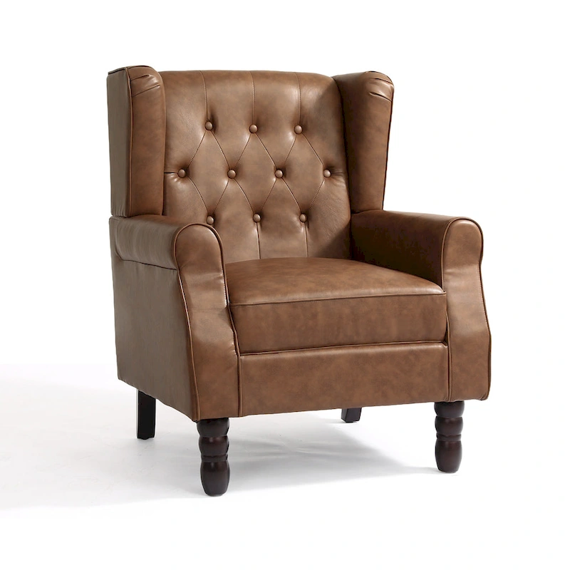 Button-Tufted Accent Club Chair Wingback Armchair Set of 2