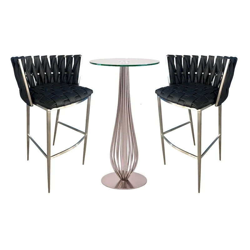 Pub Table with Bar Stools 30 Height Matching Barcelona 3Pc Set