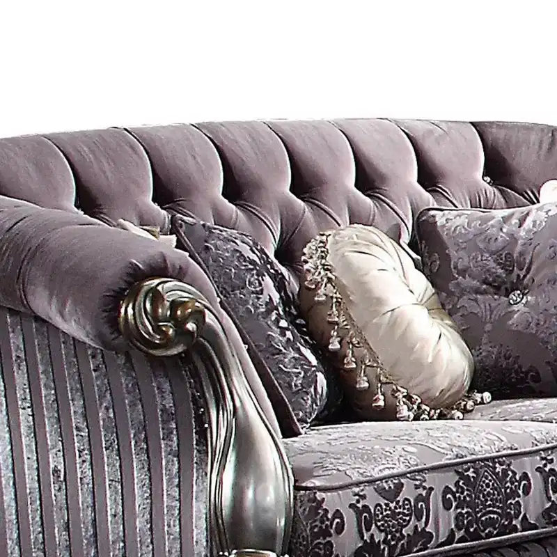 76" Versailles Sofa Velvet and Antique Platinum - Acme Furniture
