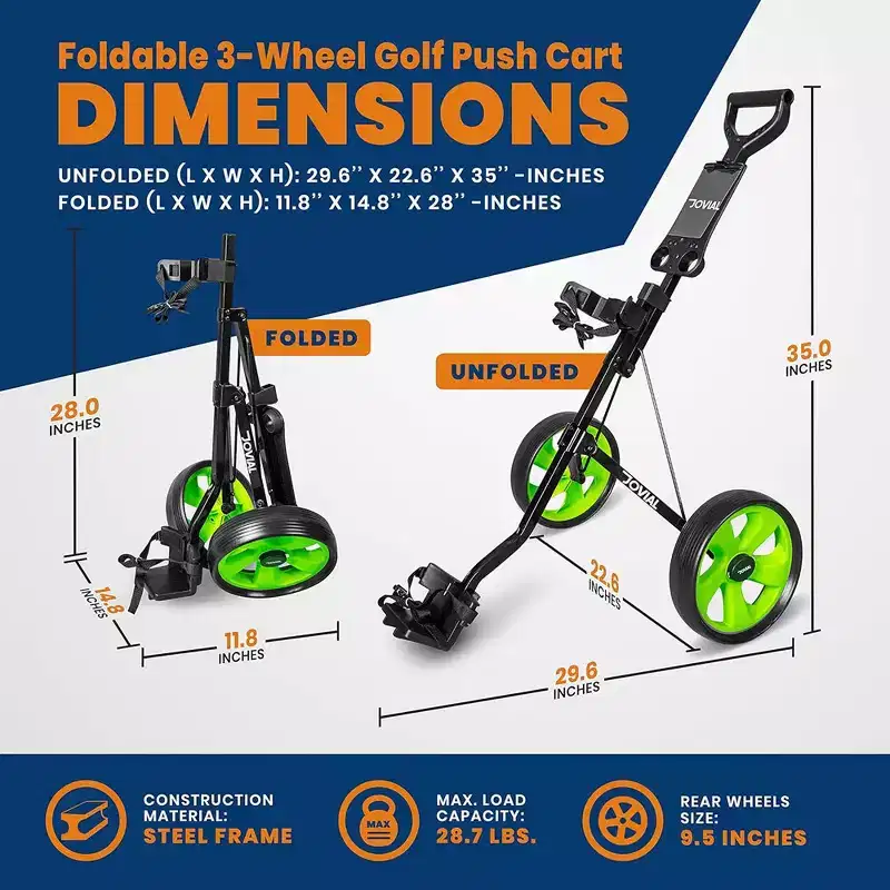 Jovial 3-Wheel Collapsible Golf Cart - JOVGF26