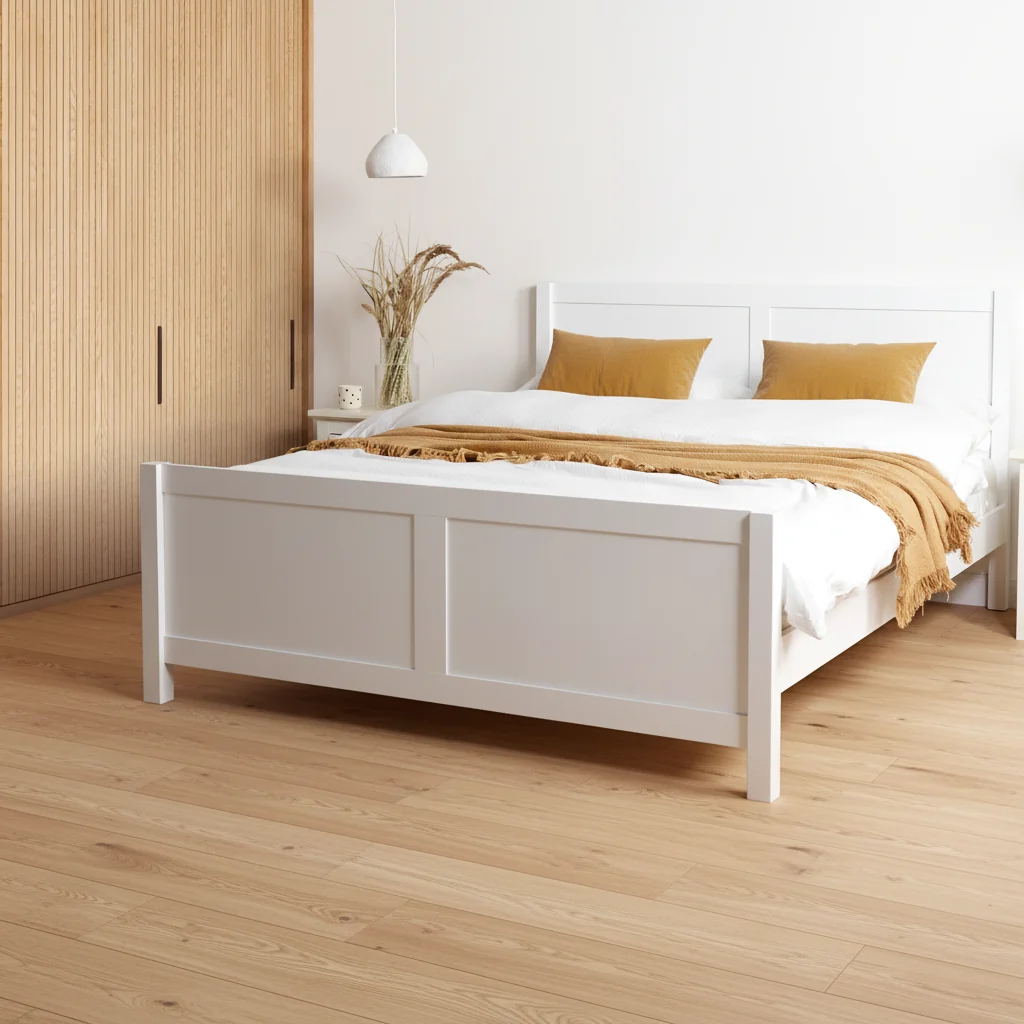 Letto Legno 160 x 200 cm Bianco