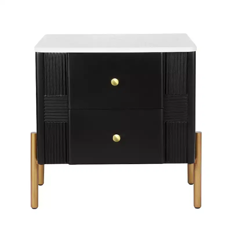 Christopher Knight Home Eilidh Modern Wood and Metal Nightstand with 2 Drawers