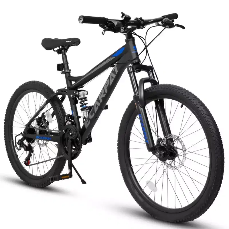 NAYSAYE Bicycle 27.5 Inch Full Suspension Mountain Bike 21 Speed with Dual Shock Absorbers for Men and Women, Black, 68.1*27*39.7