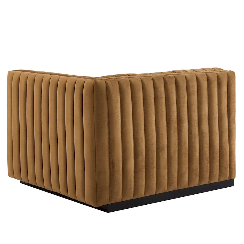 Channel Tufted Velvet Upholstered Sofa