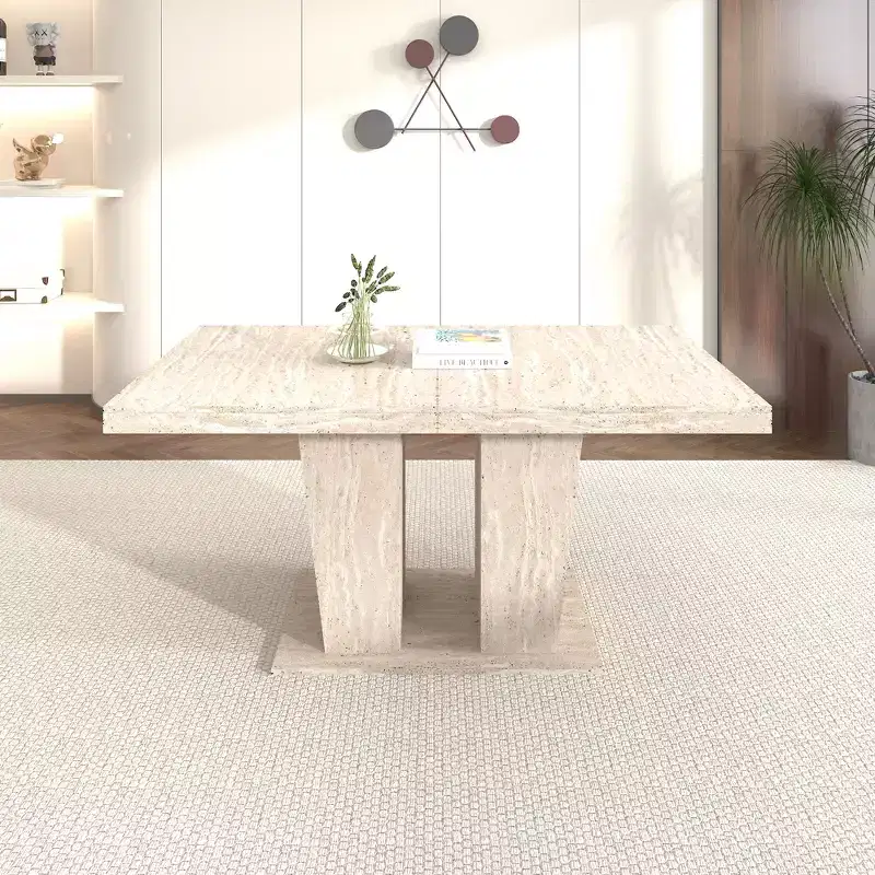 Rustic Rectangle Extendable Dining Table, 62.99–78.74 in, Seats up to 8