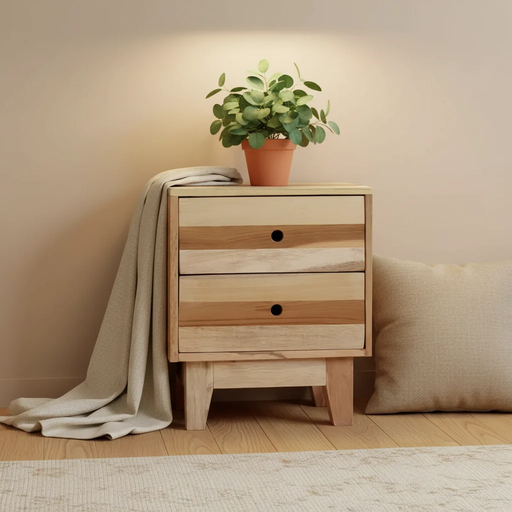 Bedside Cabinet Solid Reclaimed Wood