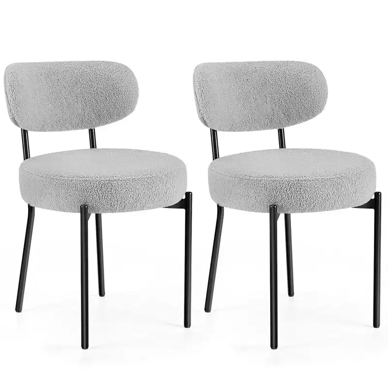 Okak Modern Dining Chairs Set of 2 with Metal Frame, Upholstered Dining Room Chairs with Backrest, Dining Chairs for Dining Room