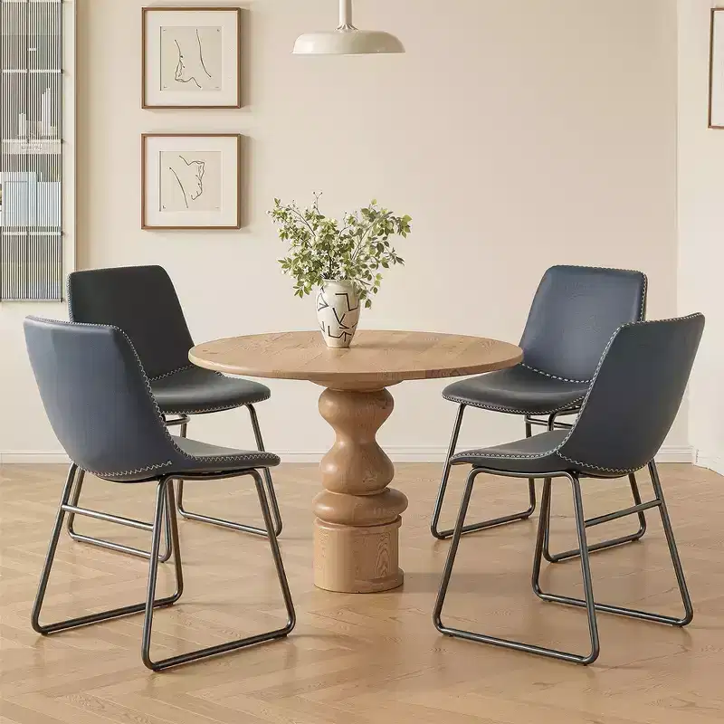 MAYEERTY Dark Blue Set of 4 Kitchen & Dining Room Chairs - Stylish Seating for Dining Spaces