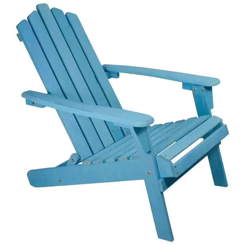 Northlight 36 Blue Classic Folding Wooden Adirondack Chair
