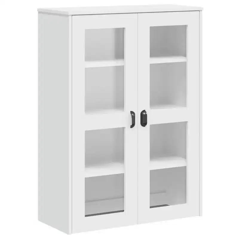 Industrial Highboard Top with 3 Shelves & Frosted Glass Doors – Anthracite