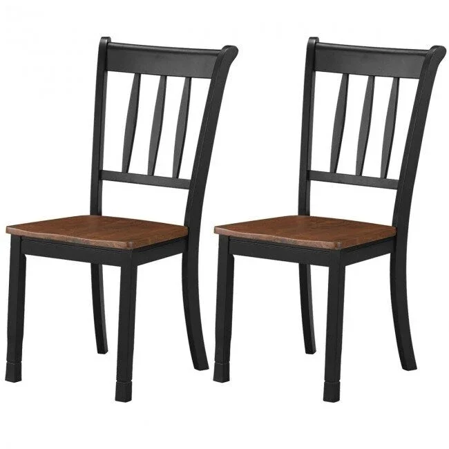 Black / White Rubberwood Spindle Back Dining Chairs, for 2 Person