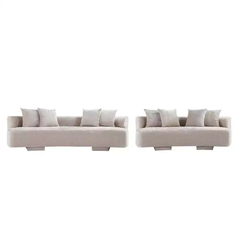 Manhattan Comfort 2pc Verandah Chenille Upholstered 112 Sofa and 90.6 Sofa Set