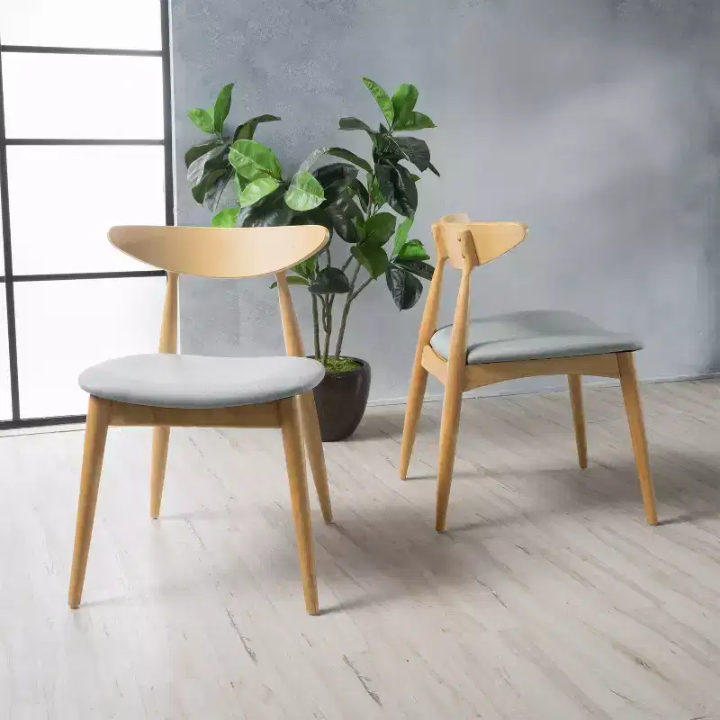 Christopher Knight Home Barron Mid Century Modern Rubberwood Fabric Upholstered Dining Chairs (Set of 2)