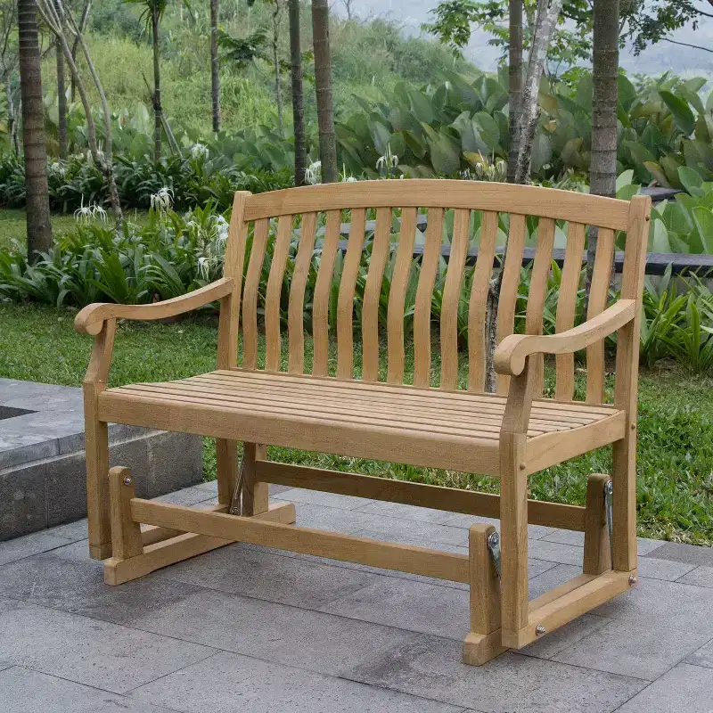 Sonoma Lane Gresham Teak Glider Bench - Weather-Resistant, 2-Seater Patio Furniture