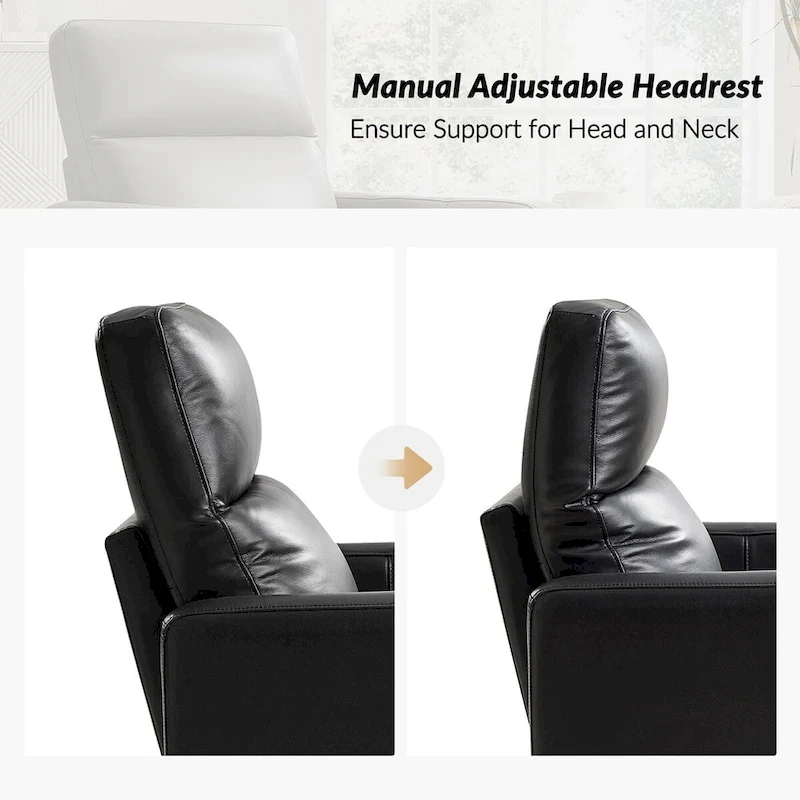 Josefa Modern Genuine Leather Swivel Rocker Recliner Set of 2 by Hulala Home