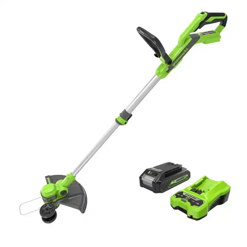 Greenworks POWERALL 24V Cordless 12" String Trimmer with 2.0Ah Battery and Charger