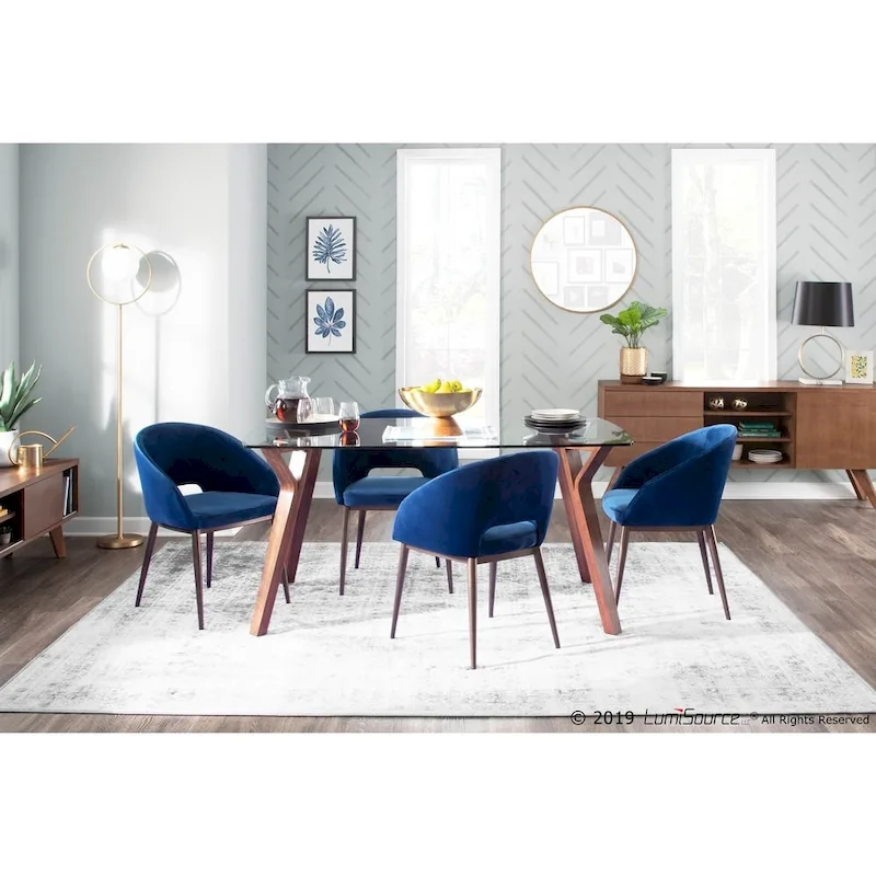 Upholstered Dining Chair with Copper Metal Legs