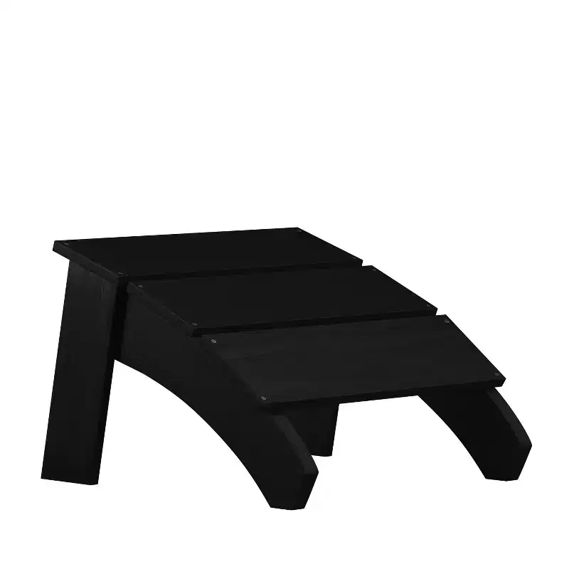 Merrick Lane Modern All-Weather Poly Resin Wood Adirondack Ottoman Foot Rest