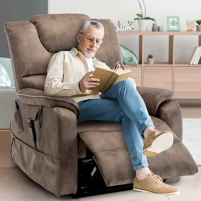 35.5W Dual Electric Power Lift Recliner,Massage&Heat,180 degrees