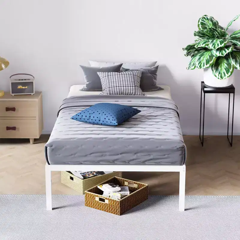 Lusimo 14 Inch Bed Frame Easy Assembly Metal Platform Bed with Steel Slat Support Twin/Full/Queen/King