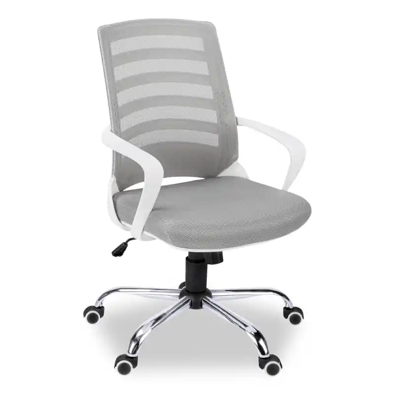 24 Office Chair - White with Grey Mesh