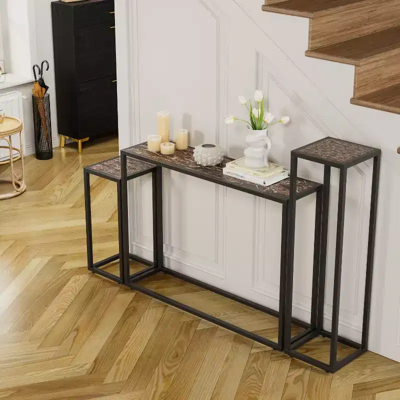 GDFStudio Quinn Rustic 3 Piece Console Table Set