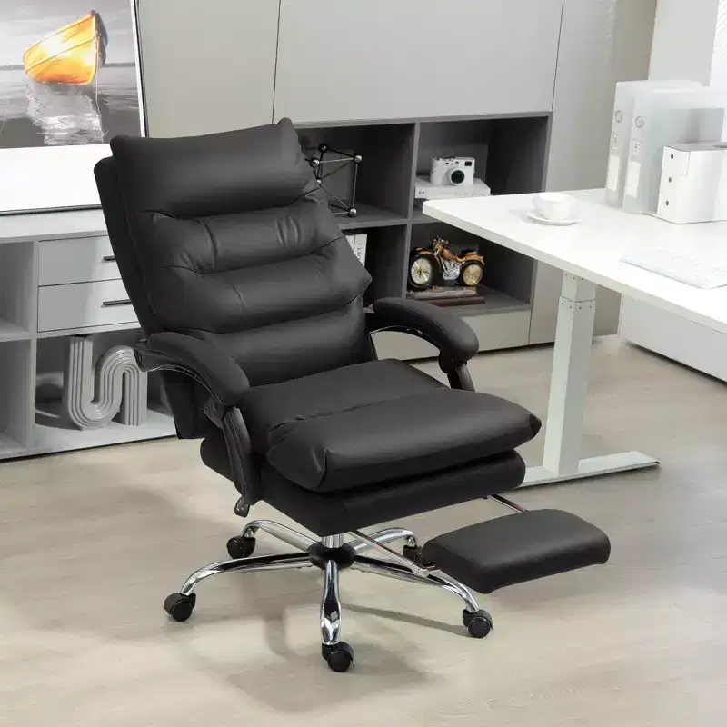 Vibration Massage Office Chair, Recining Back, Footrest, Microfibre Comfy Computer Chair