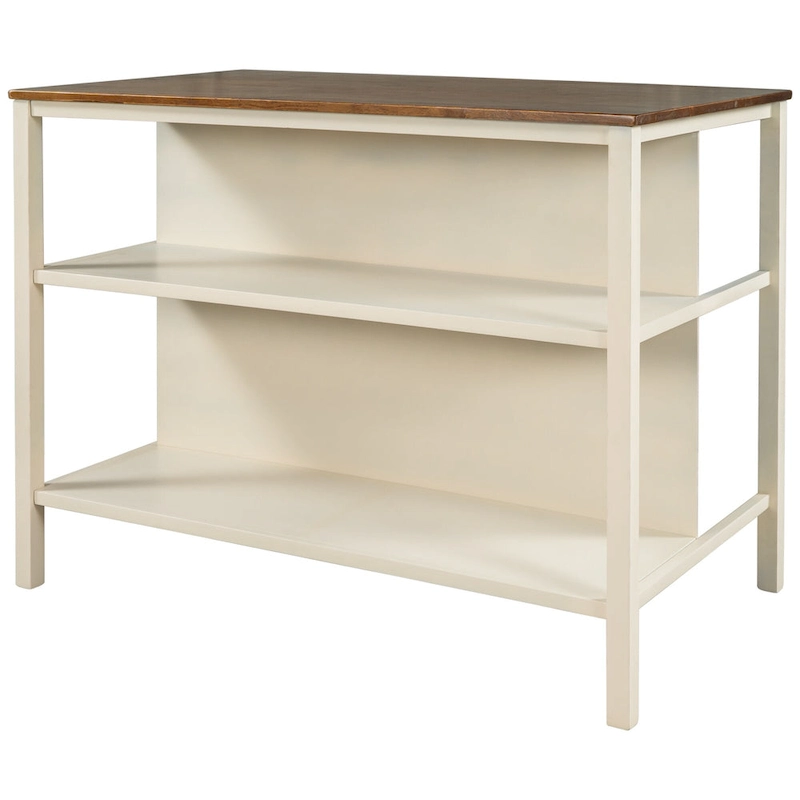 Topmax Solid Wood Rustic 45 Stationary Kitchen Island