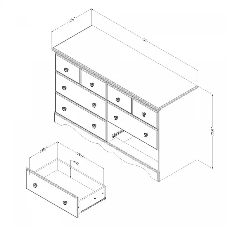 6-drawer Dresser - Blueberry