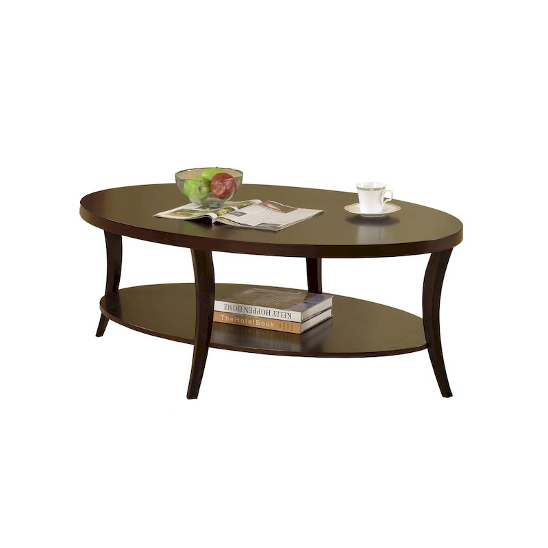 Oval Coffee Table with Shelf
