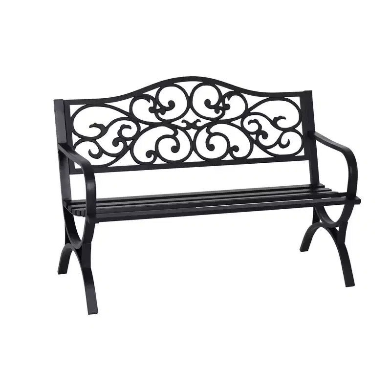 Two Seat Cast Steel Porch Swing with Butterfly Shaped Back - Captiva Designs