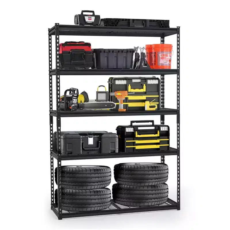 Gray Steel 5-Tier Adjustable Shelving Unit, 1-Person Assembly