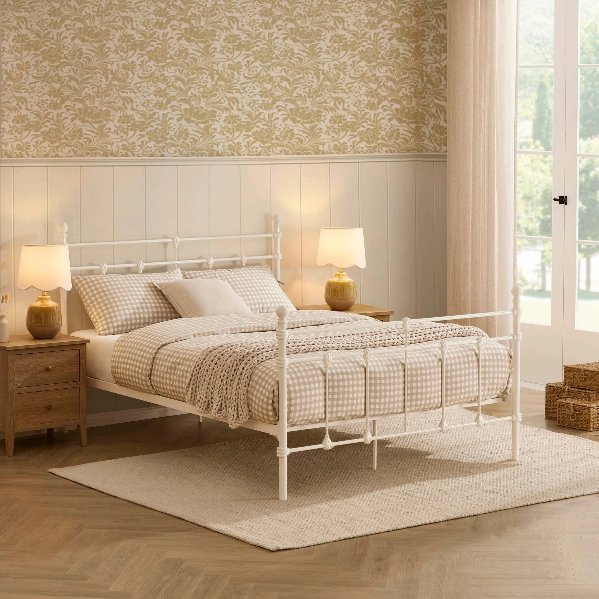 Metal Bed Frame - White