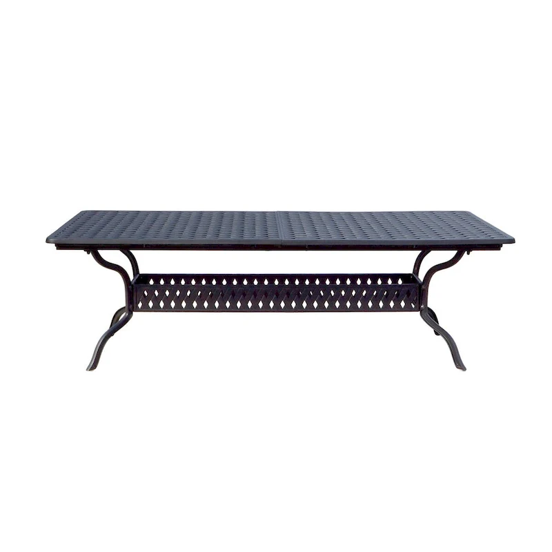 Nassau 11-Piece Patio Dining Set with Sesame Cushions and 42 x 92 / 42 x 120 Rectangular Extension Dining Table