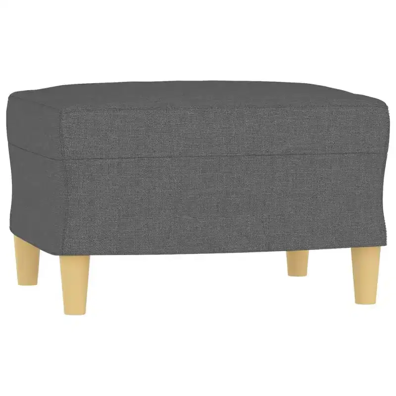 vidaXL Sofa 3-Seater Couch Sofa Armchair with Footstool for Living Room Fabric - Dark Gray