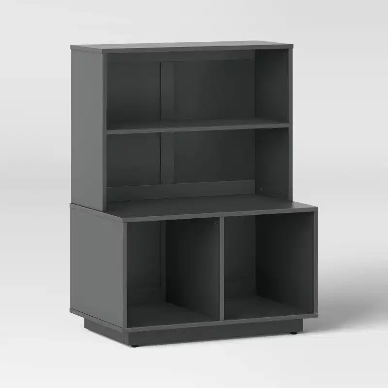 Modern Modular Kids' Bookcase Dark Gray - Pillowfort™: 4-Shelf Vertical Bookshelf, MDF Frame, 38 Height