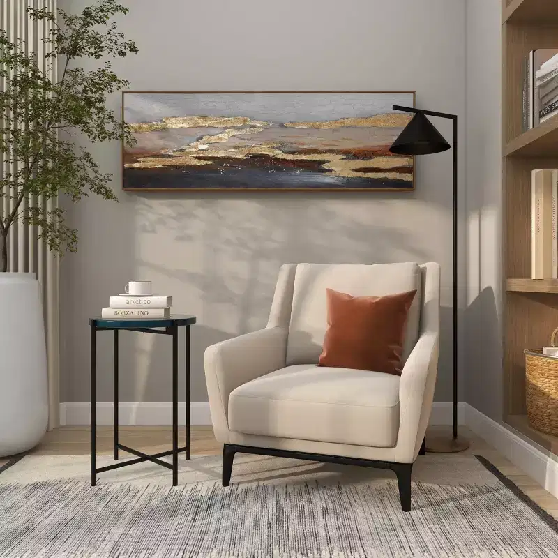 Metal X Shaped Accent Table with Textured Glass Tabletop Black: Contemporary Design, No Assembly Required