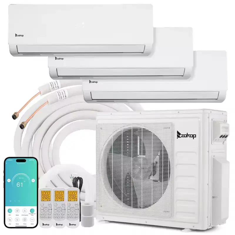 Karl Home 3-Zone 28000 BTU 20 SEER2 Mini Split Air Conditioner with Heat Pump (9K+9K+18K)