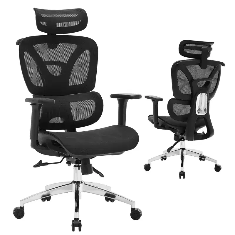 Ergonomic Mesh Executive Office Chair  High-Back Computer Chair with Adjustable 3D Headrest, 4D Turn over-Up Armrests, 3-Level Tilt Recline